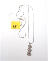 Sterling silver diamond swirl pendant with 18"