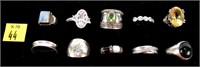 10- Sterling silver ladies rings