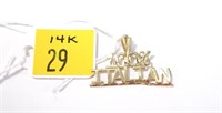 14K Yellow gold "100% Italian" pendant
