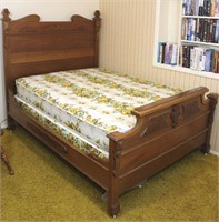Antique Full Size Bed with Mattress & Boxspring