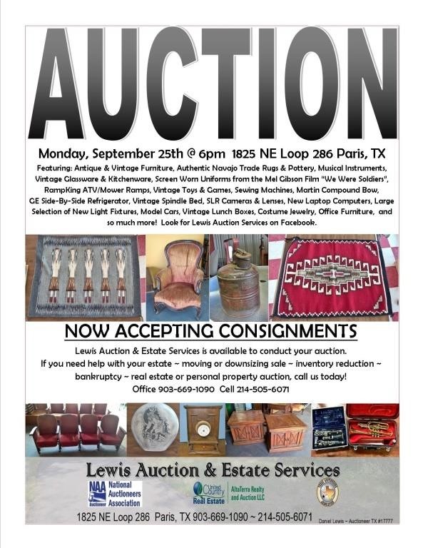 Lewis Auction Services - September Consignment Auction