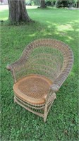 Wicker porch chair cane seat