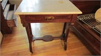 Victorian Marble top one drawer table