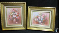 Lot of two still life oil paintings