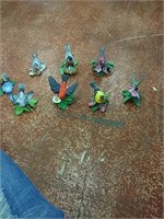 9 Piece Lenox figurines woodpecker finches