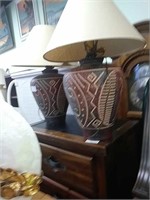 Pair of artistic lamps with shade