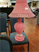 Beautiful wicker pink lamp lamp
