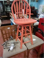 Orange Coastal swivel High bar stool