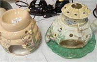 Two ceramic tealight holders