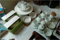 Collection of white China including box