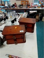 Pair table top 2 drawer units