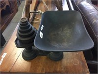 SET OF VICTORIAN SCALES WITH WEIGHTS