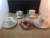 5 ASSORTED ENGLISH TEA CUPS INCLUDES: