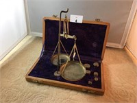 SET OF BOXED GOLD SCALES