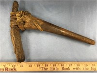 Handmade adze with wood handle, 11" long      (m 3