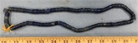 Cobalt blue trade bead necklace about 23" long