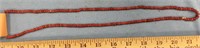 28" Long red trade bead necklace