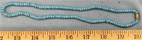19" Long turquoise color bead necklace