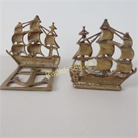 Solid Brass Sailboat Bookends
