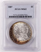 Coin 1887 Morgan Silver Dollar PCGS MS62