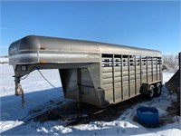 2000 Kiefer Bilt 18’ goose neck cattle trailer
