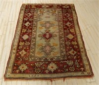 Turkish Hand Knotted Wool Prayer Rug.