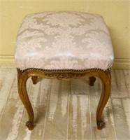 Louis XV Style Oak Framed Upholstered Stool.