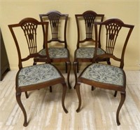 Edwardian Mahogany Parlor Chairs.