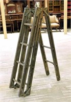 Primitive Wooden Folding Ladder.