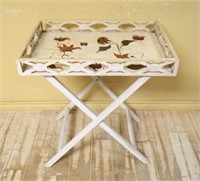 Painted Butler's Tray with Stand.