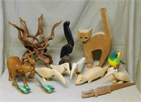 Large Selection of Carved Animals.