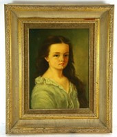 JOHN POWELL "POTRAIT OF LITTLE GIRL" OIL PAINTING