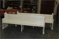 Choice of 2 White Painted Oak Pews 7'6"