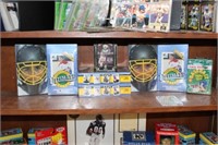 Collection of football, baseball, hockey cards