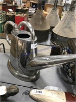 Silver water can, 14" tall, no spout end
