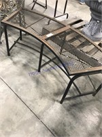 Curved metal bench, 47" long