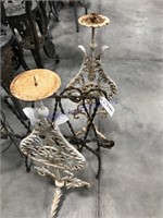 Wire rack, 2 candle holders--26" tall