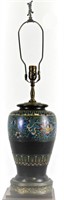 ANTIQUE CHAMPLEVE OVER GILT BRONZE URN NOW A LAMP