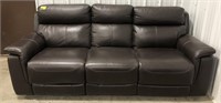 Leather upholstered mechanically Reclining couch