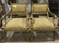 John-Richards wood and upholstered arm chair
