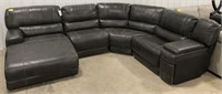Leather upholstered sectional electric Reclining