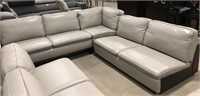 Leather upholstered sectional sofa