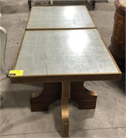 John-Richard wood and glass end table 25x25x25”