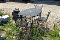 L- METAL PATIO TABLE AND CHAIRS