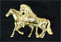 HORSES 18KT (36.4G)GOLD PIN