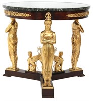 French Empire Style Marble Top Center Table