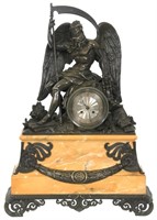 Marble & Bronze "Chronos" Silk Thread Mantle Clock