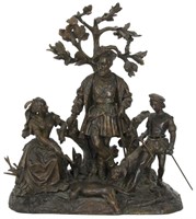 Bronze Figural Hunt Scene Grouping