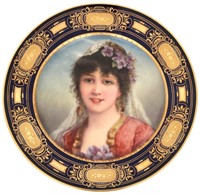 Royal Vienna 10 Inch Hand Painted Portrait Plate