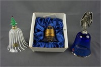 Murano Mosers & Hudson Pewter Art Glass Bells